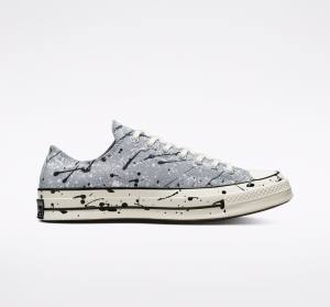 Converse Chuck 70 Archive Paint Splatter Låga Sneakers Grå Svarta Vita | CV-253SVW