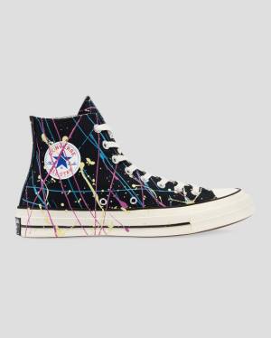 Converse Chuck 70 Archive Print Paint Splatter Höga Sneakers Svarta | CV-902SFR