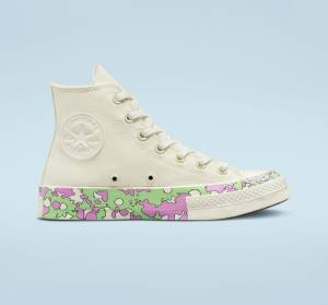 Converse Chuck 70 Crafted Florals Höga Sneakers Rosa Ljusgröna | CV-740PBM