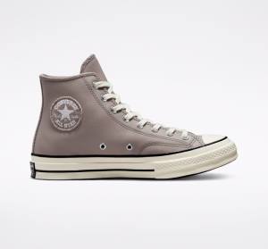 Converse Chuck 70 Crafted Läder Höga Sneakers Grå Svarta | CV-142XOQ