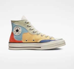 Converse Chuck 70 Crafted Patchwork Höga Sneakers Olivgröna Blå | CV-098IZF