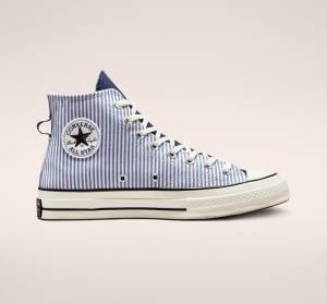 Converse Chuck 70 Crafted Stripe Höga Sneakers Indigo Svarta | CV-961GLS