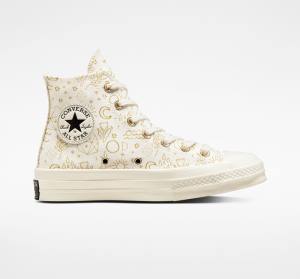 Converse Chuck 70 Golden Elements Höga Sneakers Ljusguld Svarta | CV-074TCD