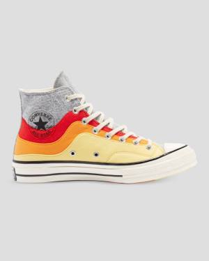 Converse Chuck 70 Nor'Easter Felted Layered Höga Sneakers Grå Röda Gula | CV-941OGZ