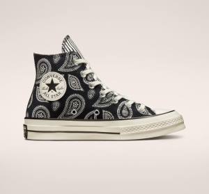 Converse Chuck 70 Paisley Höga Sneakers Svarta | CV-985PWK