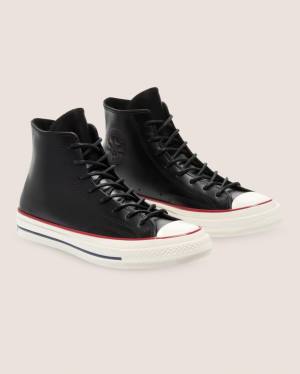 Converse Chuck 70 Premium Läder Höga Sneakers Svarta | CV-187AZY