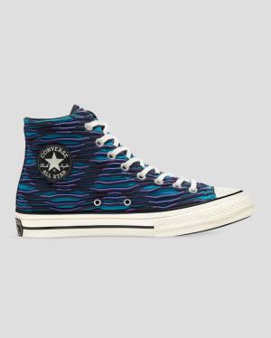 Converse Chuck 70 Wavy Knit Höga Sneakers Blå | CV-047ZSH