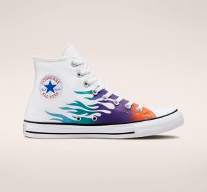 Converse Chuck Taylor All Star Archive Prints Höga Sneakers Vita Blå Turkos | CV-243MDO