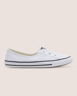 Converse Chuck Taylor All Star Ballet Spets Faux Läder Slip Låga Sneakers Vita | CV-431UNT