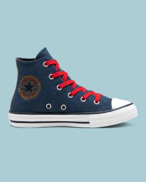 Converse Chuck Taylor All Star Denim Reverse Twill Höga Sneakers Blå | CV-247SDI