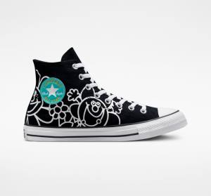 Converse Chuck Taylor All Star Floral Höga Sneakers Svarta Vita Ljus | CV-716ANO