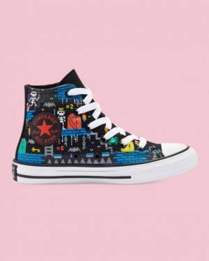 Converse Chuck Taylor All Star Gamer Print Höga Sneakers Svarta | CV-063THB