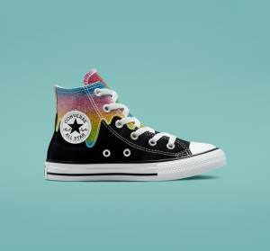 Converse Chuck Taylor All Star Glitter Drip Höga Sneakers Svarta Beige Vita Rosa | CV-860IOL