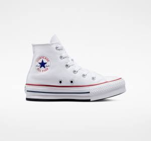 Converse Chuck Taylor All Star Lift Platform Höga Sneakers Vita Mörkröda Marinblå | CV-182TUC