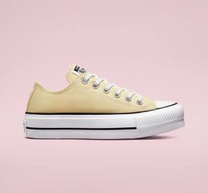 Converse Chuck Taylor All Star Lift Platform Seasonal Color Låga Sneakers Citron Svarta Vita | CV-429BMF