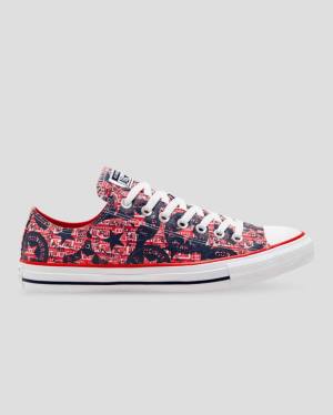 Converse Chuck Taylor All Star Logo Replay Låga Sneakers Röda Svarta | CV-493CAH