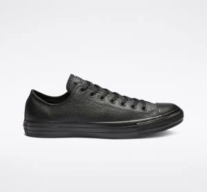 Converse Chuck Taylor All Star Läder Låga Sneakers Svarta | CV-604JXO