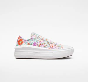 Converse Chuck Taylor All Star Move Platform Paper Floral Låga Sneakers Vita Ljus | CV-821TKI