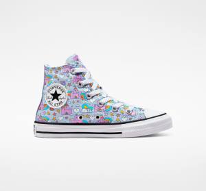 Converse Chuck Taylor All Star Rainbow Castles Höga Sneakers Blå Rosa | CV-147OTK