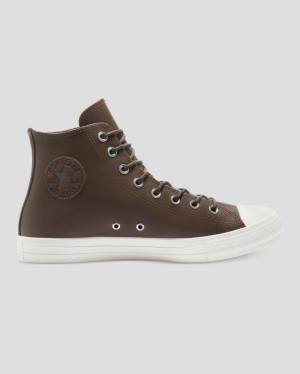 Converse Chuck Taylor All Star Seasonal Läder Höga Sneakers Bruna | CV-871ZJY