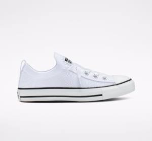 Converse Chuck Taylor All Star Shoreline Knit Slip Låga Sneakers Vita Svarta Vita | CV-639YIS