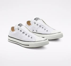 Converse Chuck Taylor All Star Slip Låga Sneakers Vita Svarta Vita | CV-547IDB