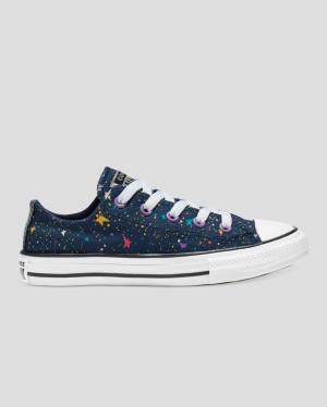 Converse Chuck Taylor All Star Star Print Låga Sneakers Blå Rosa | CV-719XTN