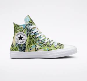 Converse Chuck Taylor All Star Tropical Florals Höga Sneakers Ljusgröna Vita | CV-273MAN