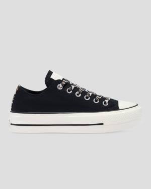 Converse Chuck Taylor Lift Archive Print Platform Låga Sneakers Svarta | CV-945HFK