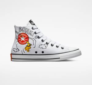 Converse Peanuts Chuck Taylor All Star Höga Sneakers Vita Svarta Röda | CV-326AIT