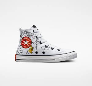 Converse Peanuts Chuck Taylor All Star Höga Sneakers Vita Svarta Röda | CV-591HMT