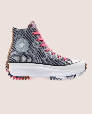 Converse Run Star Hike Knit Print Höga Sneakers Blå Röda | CV-475ANE