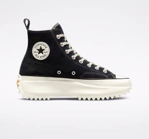 Converse Run Star Hike Platform Mocka Höga Sneakers Svarta | CV-357PLT