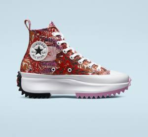 Converse Run Star Hike Platform Tropical Florals Höga Sneakers Orange Svarta Vita | CV-105DRF