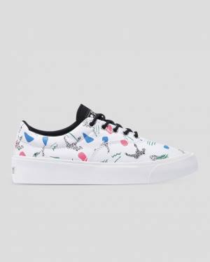 Converse Skid Grip 80s Archive Print Låga Sneakers Vita | CV-758MZS