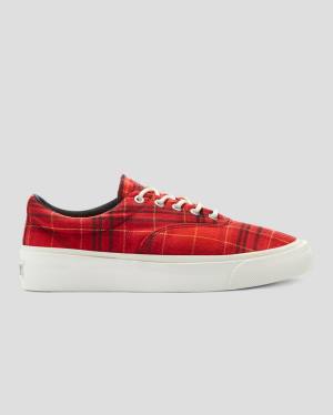 Converse Skidgrip Twisted Plaid Låga Sneakers Röda | CV-079PKA