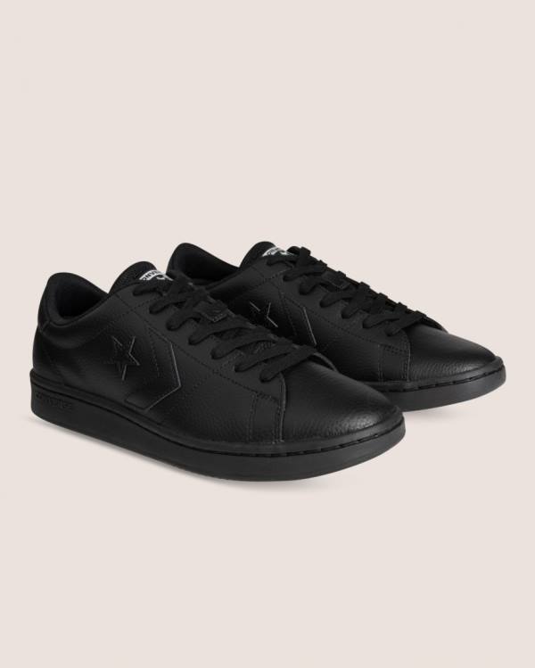 Converse All Court Läder Låga Sneakers Svarta | CV-847KCT