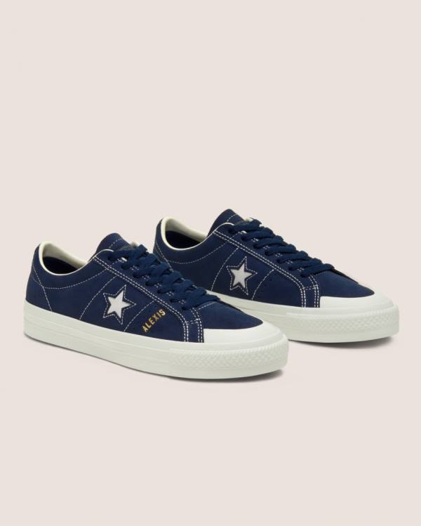 Converse CONS Alexis Sablone One Star Pro Mocka Låga Sneakers Blå | CV-713XAE