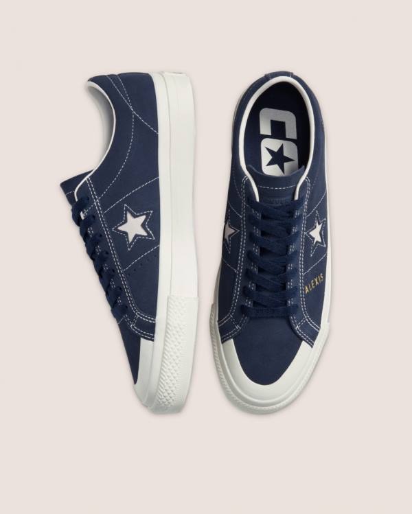 Converse CONS Alexis Sablone One Star Pro Mocka Låga Sneakers Blå | CV-713XAE