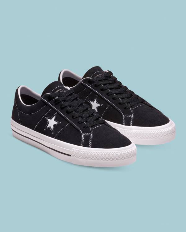 Converse CONS One Star Pro Mocka Låga Sneakers Svarta | CV-245HPF