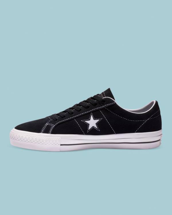 Converse CONS One Star Pro Mocka Låga Sneakers Svarta | CV-245HPF