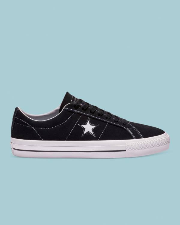 Converse CONS One Star Pro Mocka Låga Sneakers Svarta | CV-245HPF