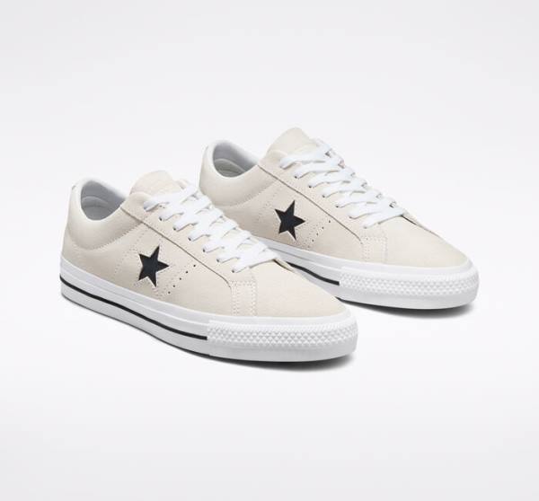 Converse CONS One Star Pro Mocka Skateskor Vita Svarta | CV-256GIV