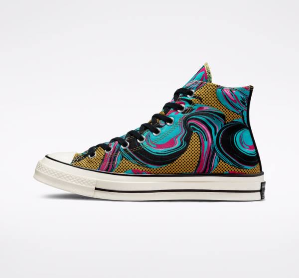 Converse Chuck 70 '90s Marbled Höga Sneakers Turkos | CV-580XQI