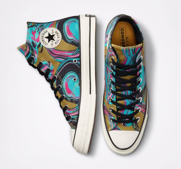 Converse Chuck 70 '90s Marbled Höga Sneakers Turkos | CV-580XQI