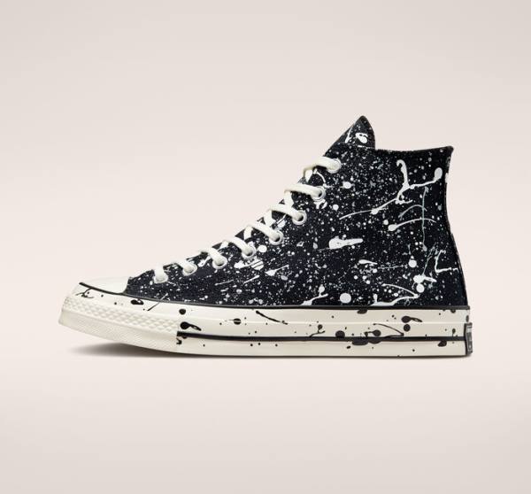 Converse Chuck 70 Archive Paint Splatter Höga Sneakers Svarta Grå | CV-012GHM