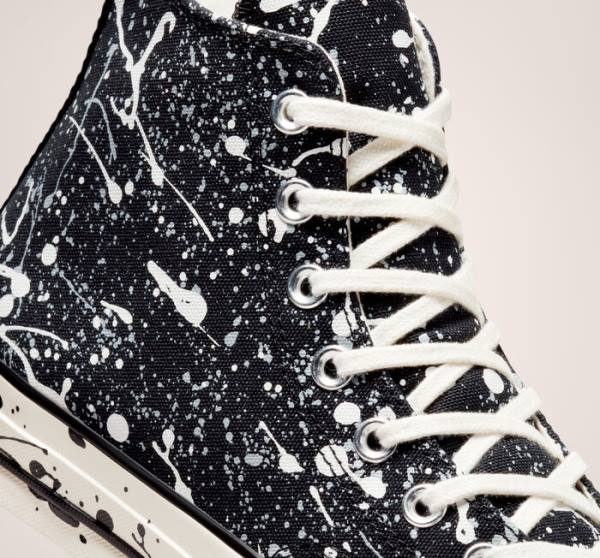 Converse Chuck 70 Archive Paint Splatter Höga Sneakers Svarta Grå | CV-012GHM