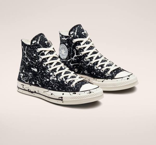 Converse Chuck 70 Archive Paint Splatter Höga Sneakers Svarta Grå | CV-012GHM