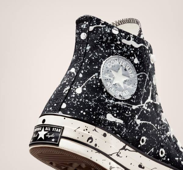 Converse Chuck 70 Archive Paint Splatter Höga Sneakers Svarta Grå | CV-012GHM