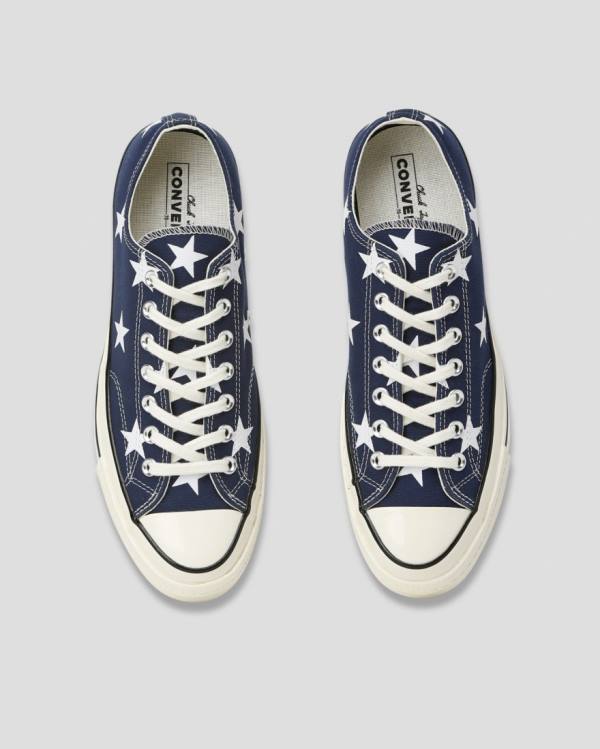 Converse Chuck 70 Archive Print Låga Sneakers Blå | CV-073ACT